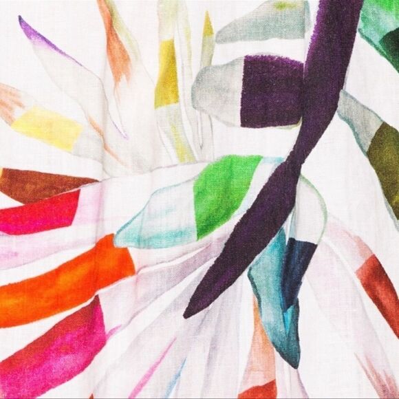 Mara Hoffman x Anthropologie Maui Midi Xylophone White Dress Wrap Floral Size S - Picture 5 of 9